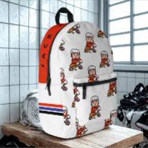 Moderne Aangepaste Naam Cartoon Hockey Speler Love