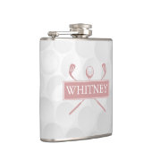 Moderne aangepaste naam Dusty Roos Clubs en Ball Heupfles (Rechts)