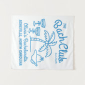 Moderne Aangepaste Naam Eiland Datum Bachelorette  Wandkleed (Voorkant (horizontaal))