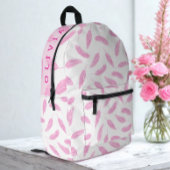 Moderne aangepaste naam Flamingo Father Light Pink Bedrukte Rugzak