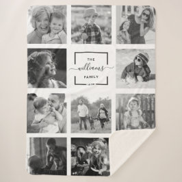 Moderne aangepaste naam foto-Collage Sherpa Deken