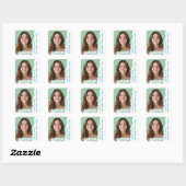 Moderne Aangepaste Naam Foto Jaar Verjaardagsfeest Vierkante Sticker (Vel)