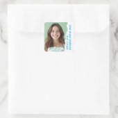 Moderne Aangepaste Naam Foto Jaar Verjaardagsfeest Vierkante Sticker (Tas)