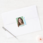 Moderne Aangepaste Naam Foto Jaar Verjaardagsfeest Vierkante Sticker (Envelop)