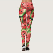 Moderne aangepaste naam Fun Watermelon Leggings (Achterkant)