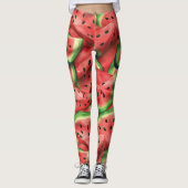 Moderne aangepaste naam Fun Watermelon Leggings (Voorkant)