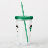 Moderne aangepaste naam Grappig gezicht Ierse vlag Acryl Drinkbeker (Links)