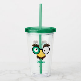 Moderne aangepaste naam Grappig gezicht Ierse vlag Acryl Drinkbeker