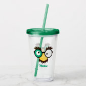 Moderne aangepaste naam Grappig gezicht Ierse vlag Acryl Drinkbeker (Achterkant)