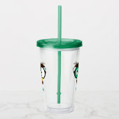 Moderne aangepaste naam Grappig gezicht Ierse vlag Acryl Drinkbeker (Rechts)