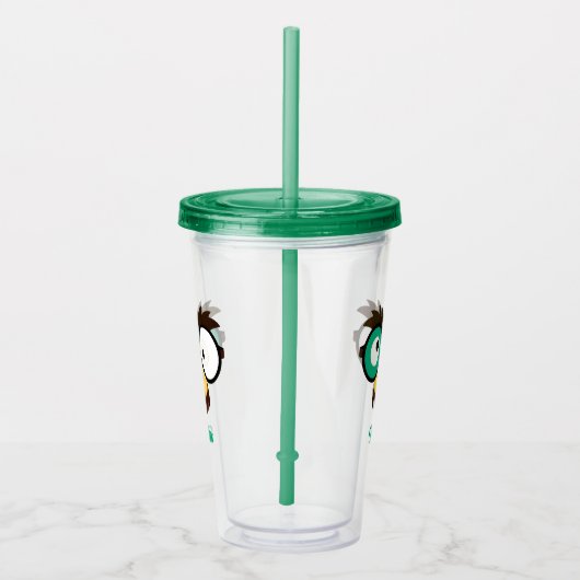 Moderne aangepaste naam Grappig gezicht Ierse vlag Acryl Drinkbeker (Rechts)