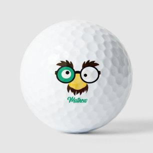 Moderne aangepaste naam Grappig gezicht Ierse vlag Golfballen