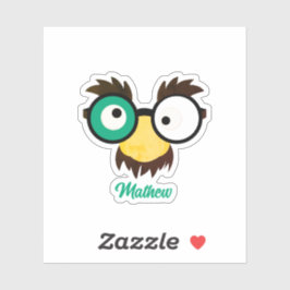 Moderne aangepaste naam Grappig gezicht Ierse vlag Sticker