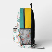 Moderne aangepaste naam Kleurrijk fietspatroon Wit Bedrukte Rugzak (Rechts)