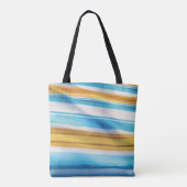 Moderne aangepaste naam Leuk Blauw Zacht Geel Tote Bag (Achterkant)
