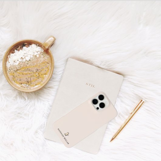 Moderne aangepaste naam logo roze minimalistisch Case-Mate iPhone case