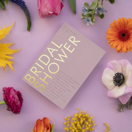 Moderne aangepaste naam Mauve Paars GOLD Vrijgezel Folie Uitnodiging