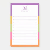 Moderne aangepaste naam Monogram Student to Do Lis Post-it® Notes (Voorkant)