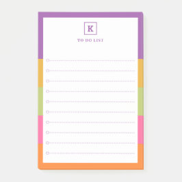Moderne aangepaste naam Monogram Student to Do Lis Post-it® Notes