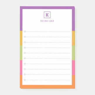 Moderne aangepaste naam Monogram Student to Do Lis Post-it® Notes