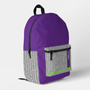 Moderne aangepaste naam Paarse Gepersonaliseerd Bedrukte Rugzak