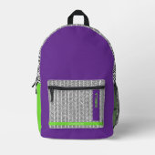 Moderne aangepaste naam Paarse groen | Gepersonali Bedrukte Rugzak (Voorkant)
