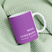 Moderne aangepaste naam Paarse school leraar onder Koffiemok