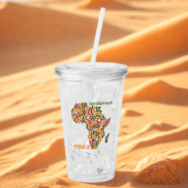 Moderne aangepaste naam Pan Africa Flag Map Acryl Drinkbeker