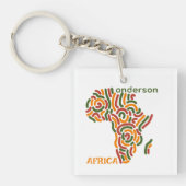 Moderne aangepaste naam Pan Africa Flag Map Sleutelhanger (voorkant)