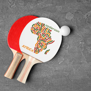 Moderne aangepaste naam Pan Africa Flag Map Tafeltennisbatje