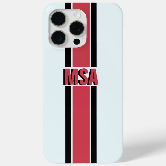 Moderne aangepaste naam rood zwart rechte lijn Hoe Case-Mate iPhone Case (Achterkant)