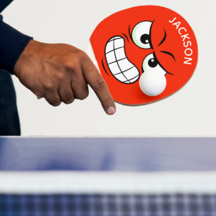 Moderne aangepaste naam tafeltennis Angry Face Pin Tafeltennisbatje
