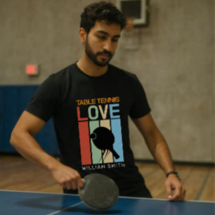 Moderne Aangepaste Naam Tafeltennis Liefhebber K T-shirt