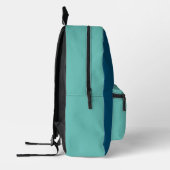 Moderne aangepaste naam turquoise en blauw bedrukte rugzak (Links)