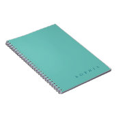 Moderne aangepaste naam turquoise en blauw notitieboek (Rechterzijde)