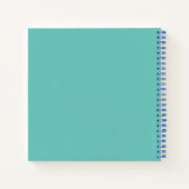 Moderne aangepaste naam turquoise en blauw notitieboek (Achterkant)