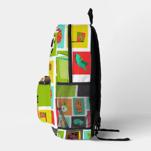 Moderne aangepaste naam Voetbal Football Pattern B Bedrukte Rugzak (Rechts)