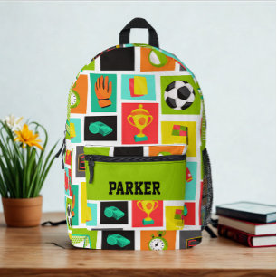 Moderne aangepaste naam Voetbal Football Pattern B Bedrukte Rugzak