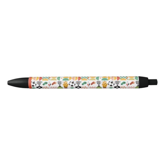 Moderne Aangepaste Naam Voetbal Patroon Zwarte Inkt Pen (Voorkant)