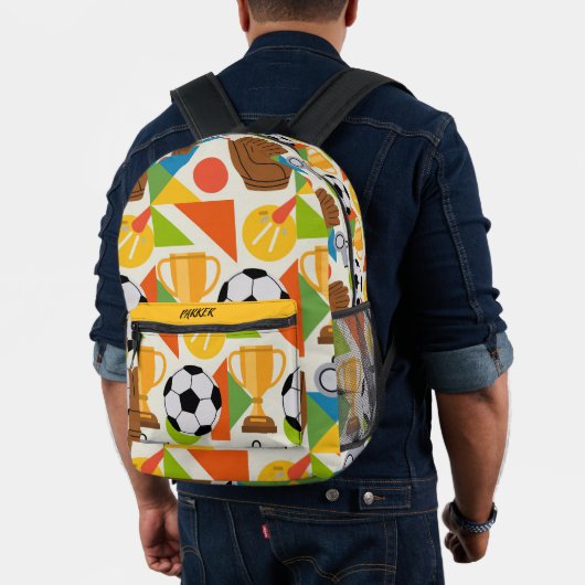 Moderne aangepaste naam voetbalpatroon bedrukte rugzak (Insitu (model))