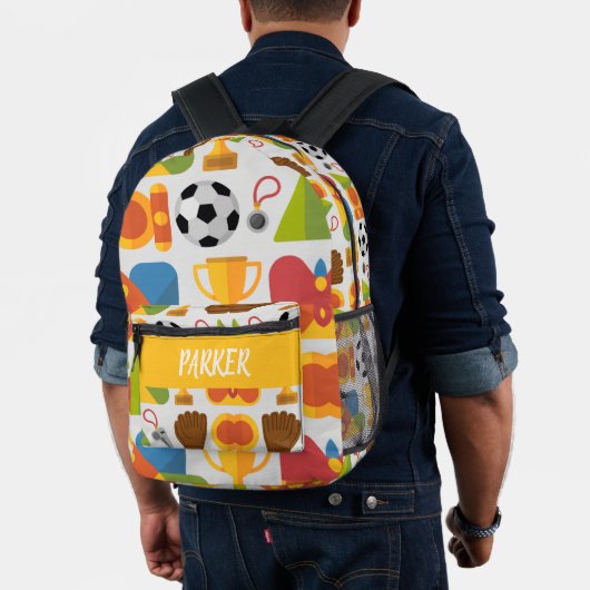 Moderne aangepaste naam voetbalpatroon bedrukte rugzak (Insitu (model))