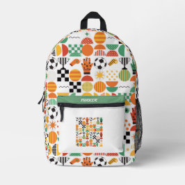 Moderne aangepaste naam voetbalpatroon gedrukt bedrukte rugzak