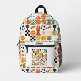 Moderne aangepaste naam voetbalpatroon gedrukt bedrukte rugzak
