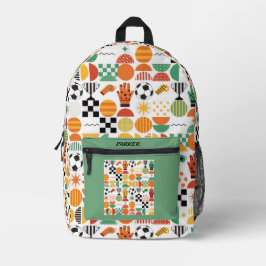 Moderne aangepaste naam voetbalpatroon gedrukt bedrukte rugzak