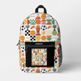 Moderne aangepaste naam voetbalpatroon gedrukt bedrukte rugzak