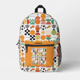 Moderne aangepaste naam voetbalpatroon gedrukt bedrukte rugzak