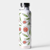 Moderne aangepaste naam Waterverf Bloemen bruiloft Waterfles (Rechts)