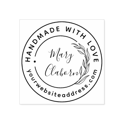 Moderne aangepaste naam website handgemaakt met li rubberstempel (Afrduk)