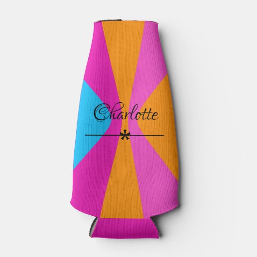 Moderne aangepaste naam Zomertijd Leuke tijd Leuk Flesjeskoeler (Voorkant)