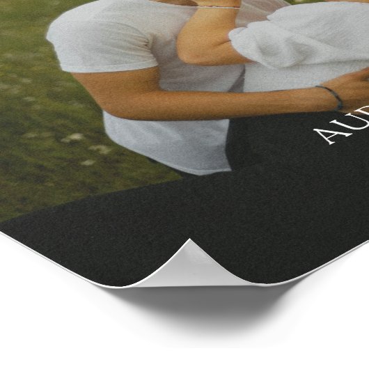 Moderne aangepaste namen bruidspaar foto poster (Hoek)